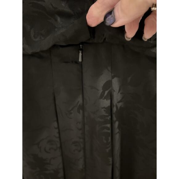 Silk Studio Black Floral Midi Dress Sz 14 Retro Silk Party Event - Picture 7 of 9